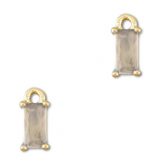 Hanger van Crystal glas rectangle Light grey-gold
