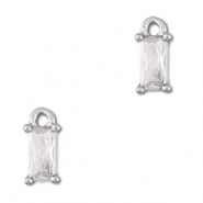 Hanger van Crystal glas rectangle Transparent-silver