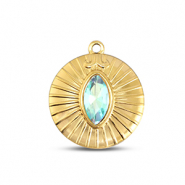 BY31&reg; Bedels van Stainless steel Roestvrij staal (RVS) round Gold-aqua