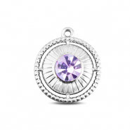 BY31&reg; Bedels van Stainless steel Roestvrij staal (RVS) round with ring Silver-light lilac