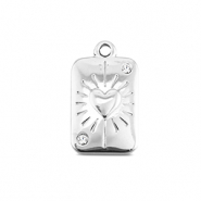 BY31&reg; Bedels van Stainless steel Roestvrij staal (RVS) card heart Silver
