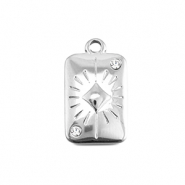 BY31&reg; Bedels van Stainless steel Roestvrij staal (RVS) card diamond Silver