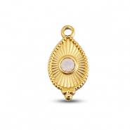 BY31&reg; Bedels van Stainless steel Roestvrij staal (RVS) drop Gold-soft pink opal