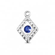 BY31&reg; Bedels van Stainless steel Roestvrij staal (RVS) rhombus Silver-sapphire blue