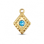 BY31&reg; Bedels van Stainless steel Roestvrij staal (RVS) rhombus Gold-aqua