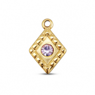 BY31&reg; Bedels van Stainless steel Roestvrij staal (RVS) rhombus Gold-light lilac