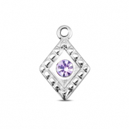 BY31&reg; Bedels van Stainless steel Roestvrij staal (RVS) rhombus Silver-light lilac