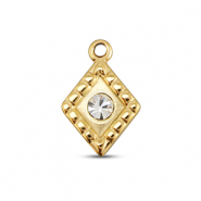 BY31&reg; Bedels van Stainless steel Roestvrij staal (RVS) rhombus Gold-crystal