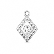BY31&reg; Bedels van Stainless steel Roestvrij staal (RVS) rhombus Silver-crystal