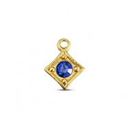 BY31&reg; Bedels van Stainless steel Roestvrij staal (RVS) rhombus Gold-sapphire blue