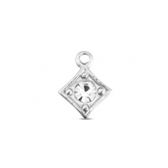 BY31&reg; Bedels van Stainless steel Roestvrij staal (RVS) rhombus Silver-crystal
