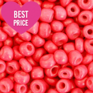 Rocailles 6/0 (4mm) Neon coral red