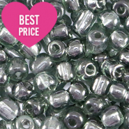 Rocailles 6/0 (4mm) Transparent anthracite grey