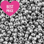 Rocailles 6/0 (4mm) Metallic shine silver
