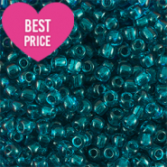Rocailles 6/0 (4mm) Transparent petrol blue