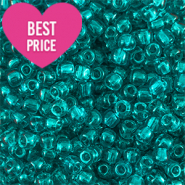 Rocailles 6/0 (4mm) Transparent matt ocean wave green