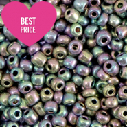 Rocailles 8/0 (3mm) Metallic shine multicolour silver