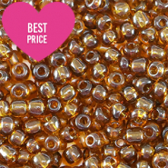 Rocailles 8/0 (3mm) Transparent brown