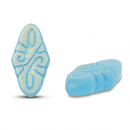 Tsjechische kralen arabesque 19x9mm Light blue-frosted