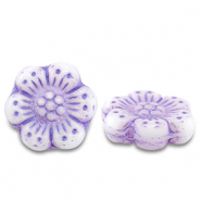 Tsjechische kralen boho flower 14mm Lila