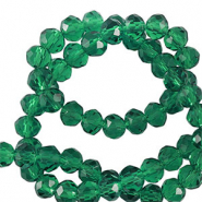 Facet kralen top quality disc 6x4mm Petrol green