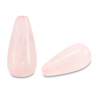 Kralen natuursteen kwarts drop Light pink