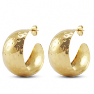 Oorbellen van Stainless steel Roestvrij staal (RVS) oorstekers Gold