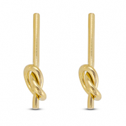 Oorbellen van Stainless steel Roestvrij staal (RVS) oorstekers knot Gold