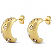 Oorbellen van Stainless steel Roestvrij staal (RVS) oorstekers Gold