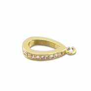 Brass TQ metaal hangers oval with loop Gold
