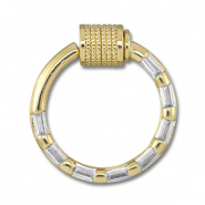 Brass TQ metaal slot round Gold