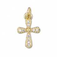 Brass TQ metaal bedels cross Gold