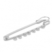 Metaal onderdelen ornamental pin met 7 ogen Silver