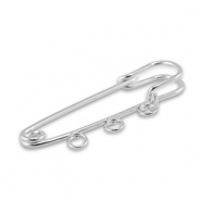 Metaal onderdelen ornamental pin met 3 ogen Silver