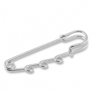 Metaal onderdelen ornamental pin met 3 ogen Silver