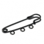 Gekleurde onderdelen ornamental pin met 3 ogen Black