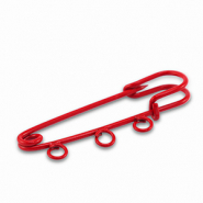 Gekleurde onderdelen ornamental pin met 3 ogen Red
