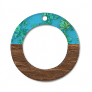 Hangers van hout round Blue transparent-gold-brown