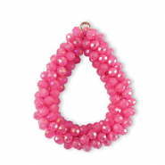 Hangers van facet drop Rose red