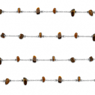 Benodigdheden van Stainless steel Roestvrij staal (RVS) jasseron tijgeroog irregular Silver-golden brown