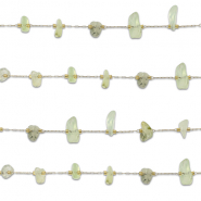 Benodigdheden van Stainless steel Roestvrij staal (RVS) jasseron prehniet irregular Gold-light green