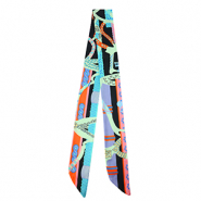 Bandana sjaal with vibrant print Multicolour-mint green-orange