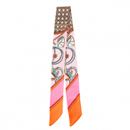 Bandana sjaal with vibrant print Light pink-orange-pink