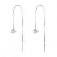 Oorbellen van Stainless steel Roestvrij staal (RVS) star Silver