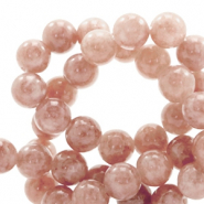 Natuursteen kralen marmer en calciet 4mm Light vintage rose