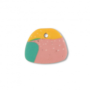 hangers van polymeer trapezium Green-pink-ochre yellow