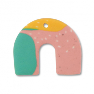 hangers van polymeer arch Green-pink-ochre yellow