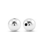 Kralen metallook round 8mm Silver metallic