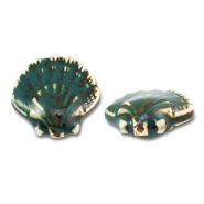 Keramiek kraal shell Green-brown