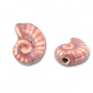 Keramiek kraal shell Vintage pink